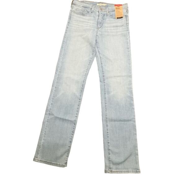Levi's Ladies 314 Jeans Stretch Shaping Straight Tummy Slim Cuff 29 X 32 NWT - Picture 5 of 13